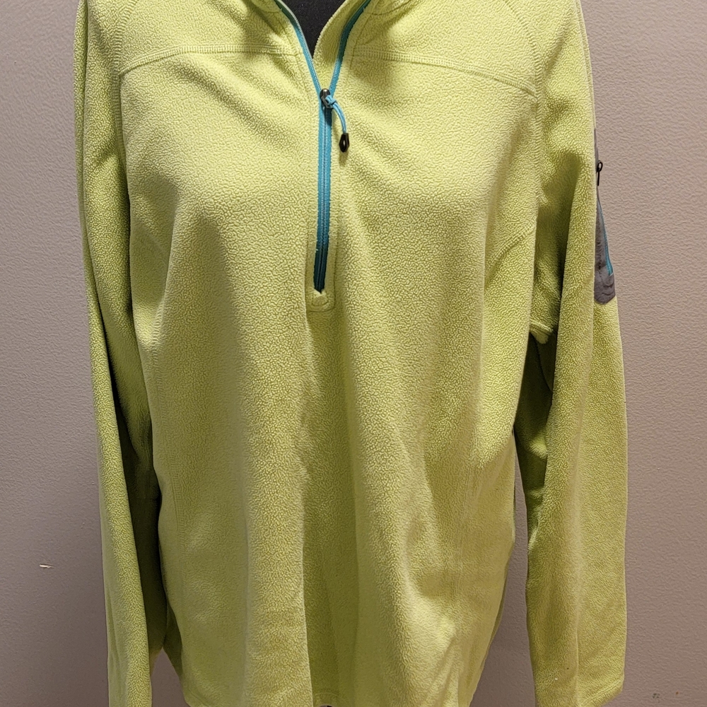 Eddie Bauer Women's Lime Green Quarter-Zip Fleece